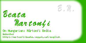 beata martonfi business card